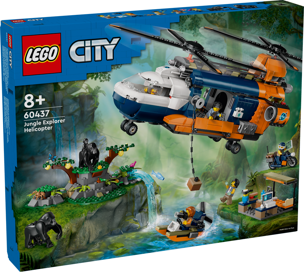 LEGO_60437_City_Dschungelforscher-Hubschrauber, Flugzeug, Hubschrauber, Fahrzeug, Maschine, Rad