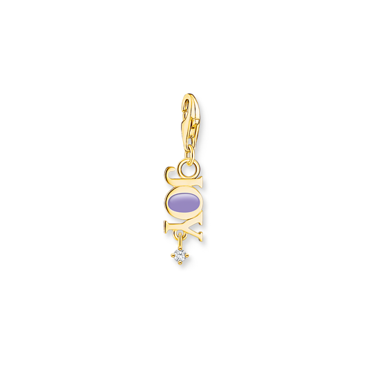Thomas, Sabo, Anhänger, Charm-Club, 925, Sterling, Silber, Vergoldet, Gelbgold, Kaltemail, Zirkonia, Violett, Charmista, Charms, 2007-565-13, Zubehor, Ohrring, Schmuck