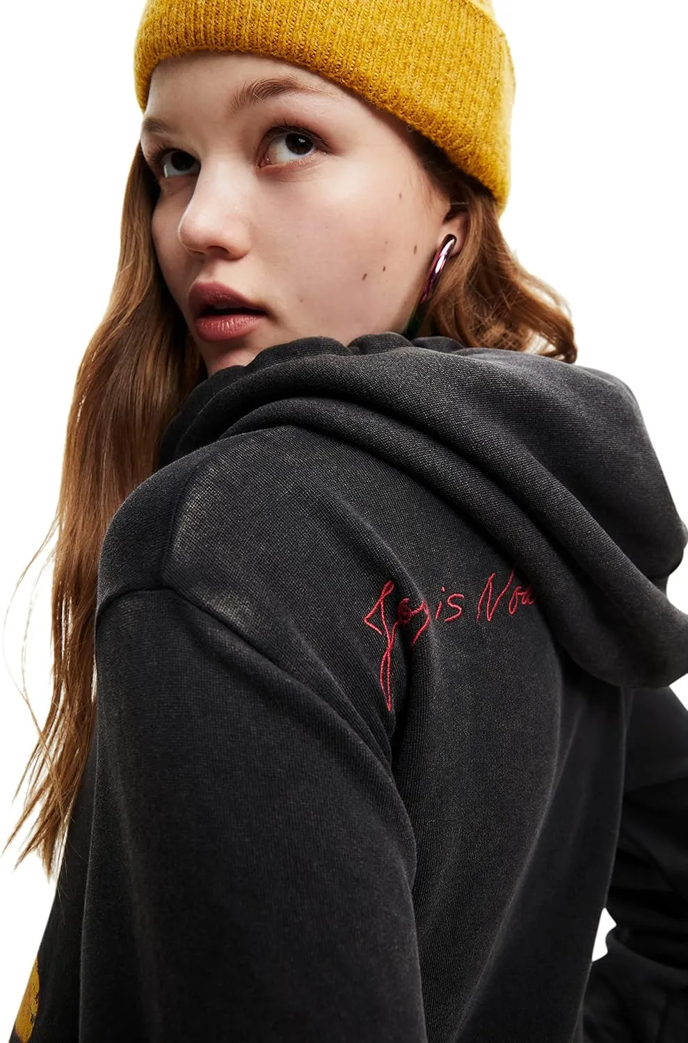 Desigual Damen Sweatshirt - Schwarzes Sweatshirt mit Mickey-Mouse-Print 22WWSK492022 GR. S