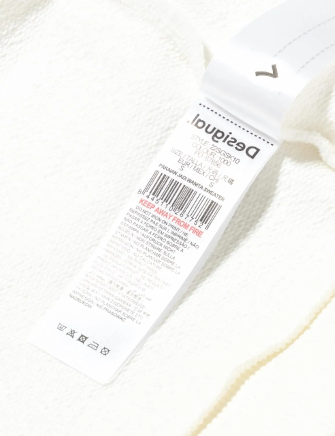 Desigual Mädchen Sweatshirt „Hercules Smiley“ - Weiß 22SBSK09 GR. XL