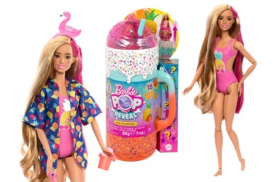 Barbie, Pop, Reveal, Rise, and, Surprise, Puppe, Fruit, Serie, mit, Squishy-Tier, &, Zubehör