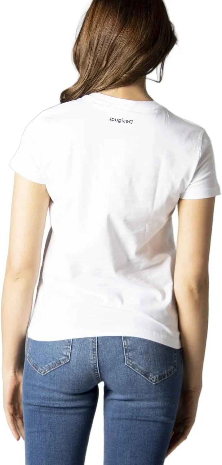 Desigual Damen T-Shirt „Biarritz Patch“ - Weiß 22SWTK93 GR. M