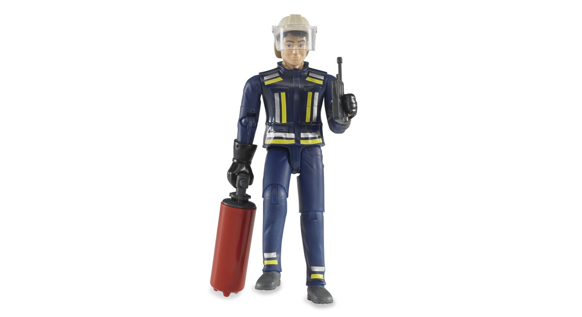 Bruder_60100_Bworld_Feuerwehrmann, Spielzeug, Figur, Gesicht, Kopf, Person
