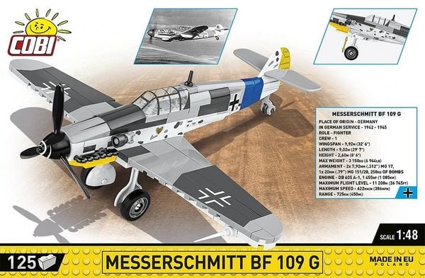 Cobi 5870 Messerschmitt BF 109 G Flugzeug, Transport, Fahrzeug, Kampfflugzeug