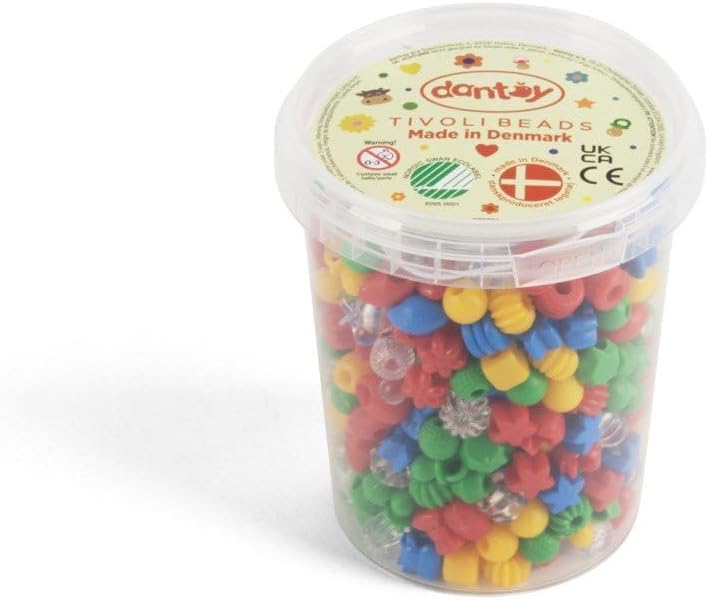 Dantoy 5921 Classic Tivoli Perlen - Großpackung mit 520 Bastelperlen ab 3 Jahren