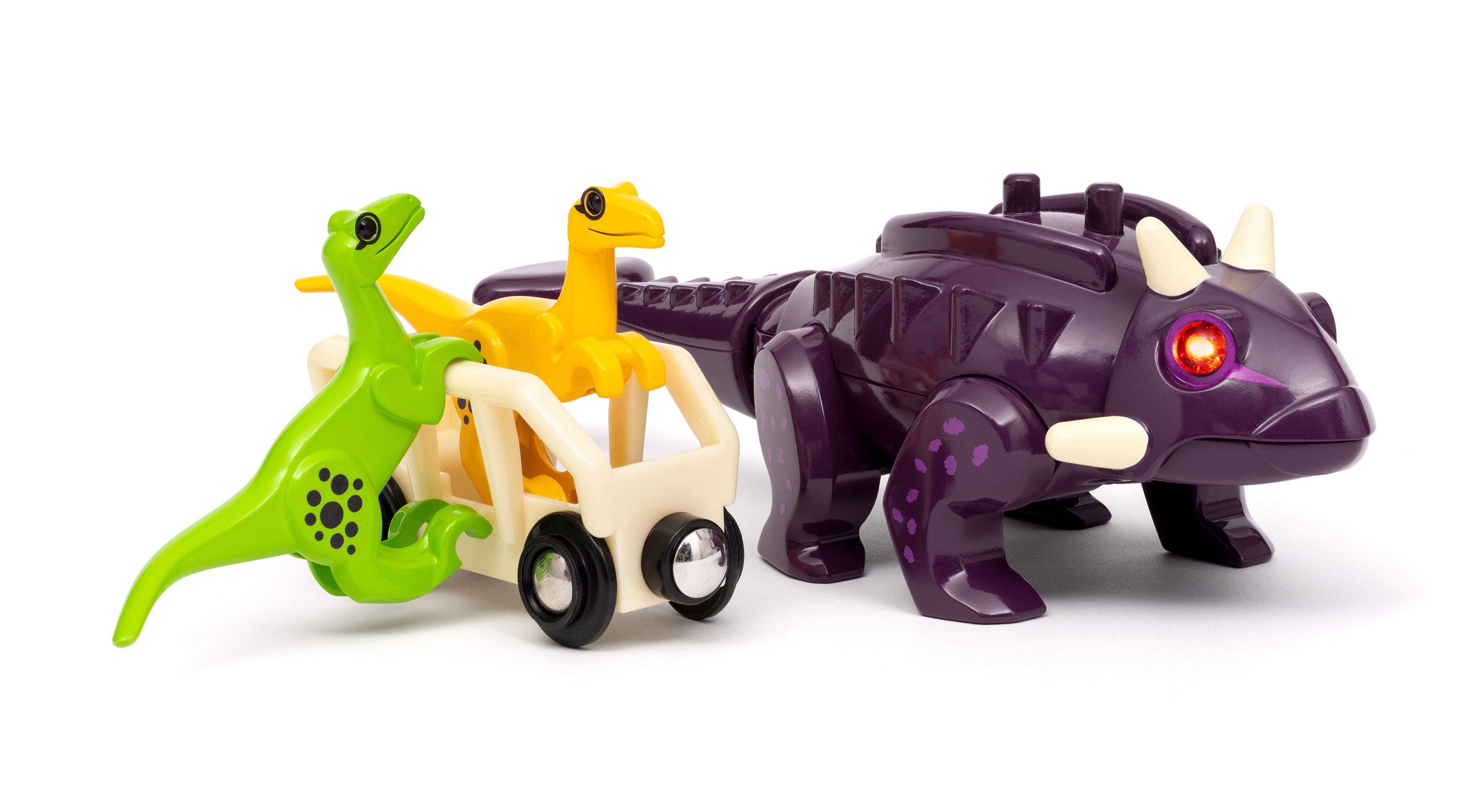 BRIO World 36082 Dinosaurier Ankylosaurus | Zug & Dinosaurier-Spielset für Kinder ab 3 Jahren Maschine, Rad, Maschine, Rad, Maschine, Rad