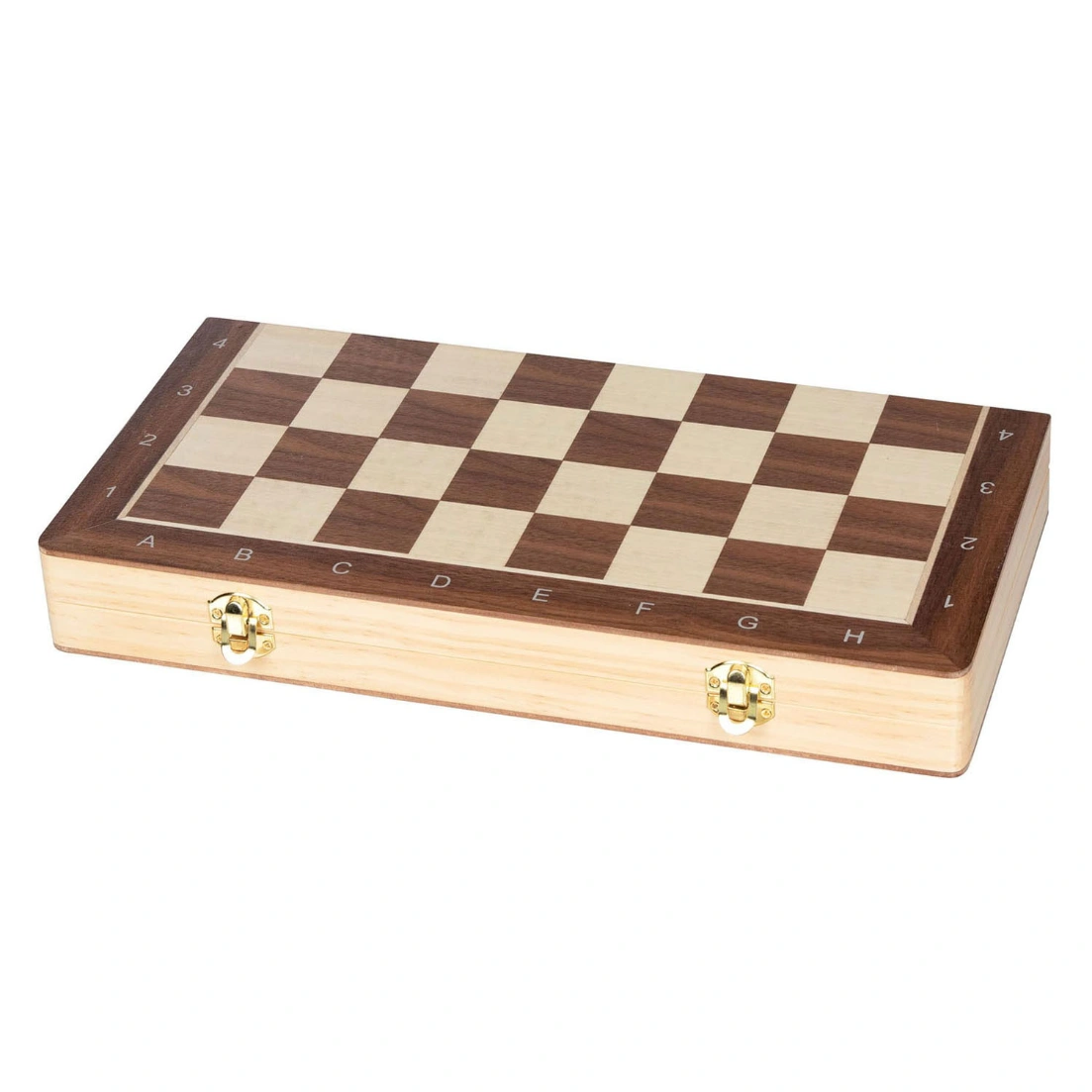 goki Schach & Dame 2-in-1 - Magnetisches Holz-Reiseset, 38 × 38 cm