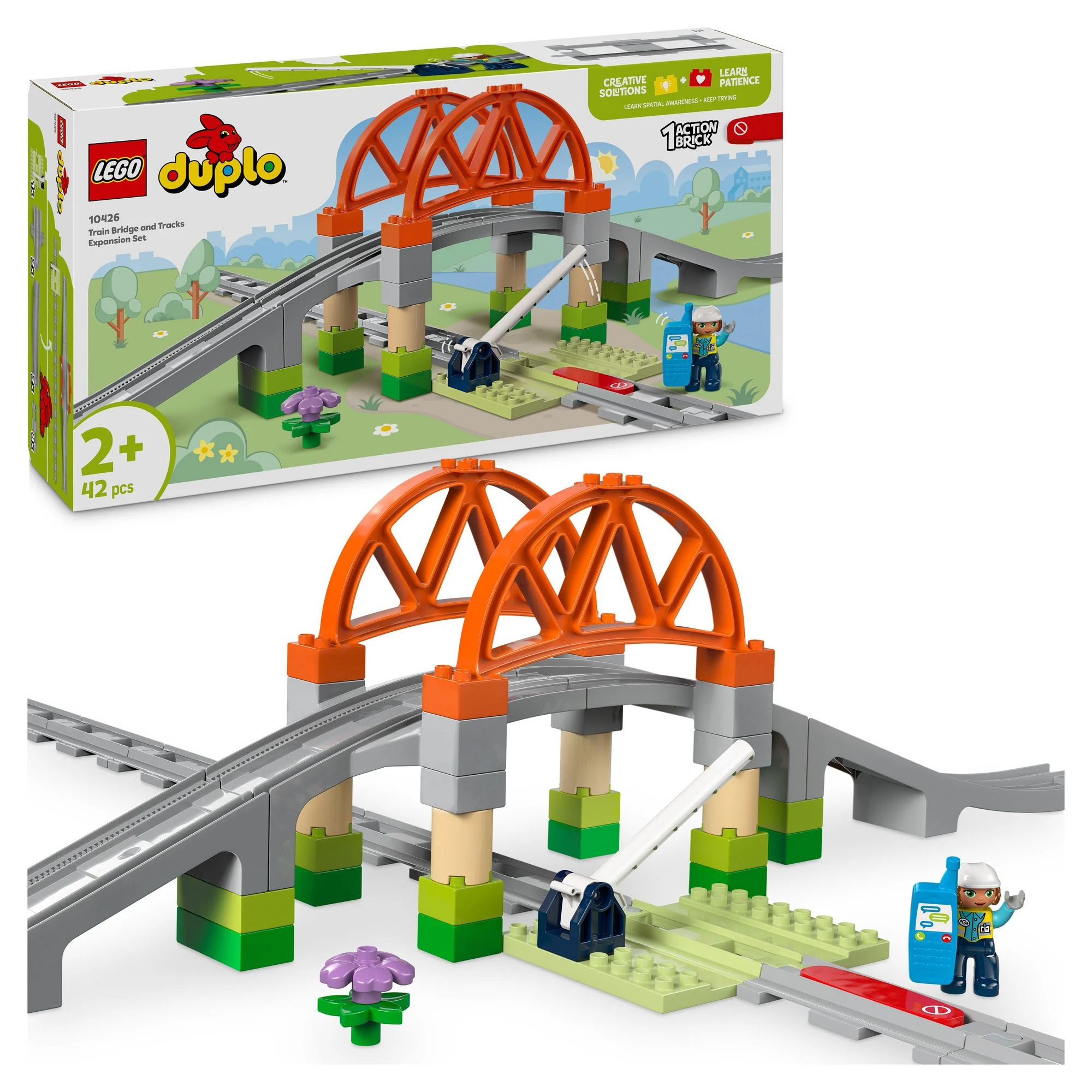 LEGO® DUPLO® Eisenbahnbrücke und Schienen - Erweiterungsset 10426