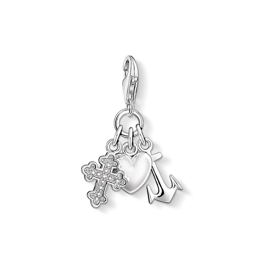 Thomas Sabo Anhänger Charm-Club Kreuz Herz Anker Thomas, Sabo, Anhänger, Charm-Club, Kreuz, Herz, Anker, Zubehor, Ohrring, Schmuck, Silber