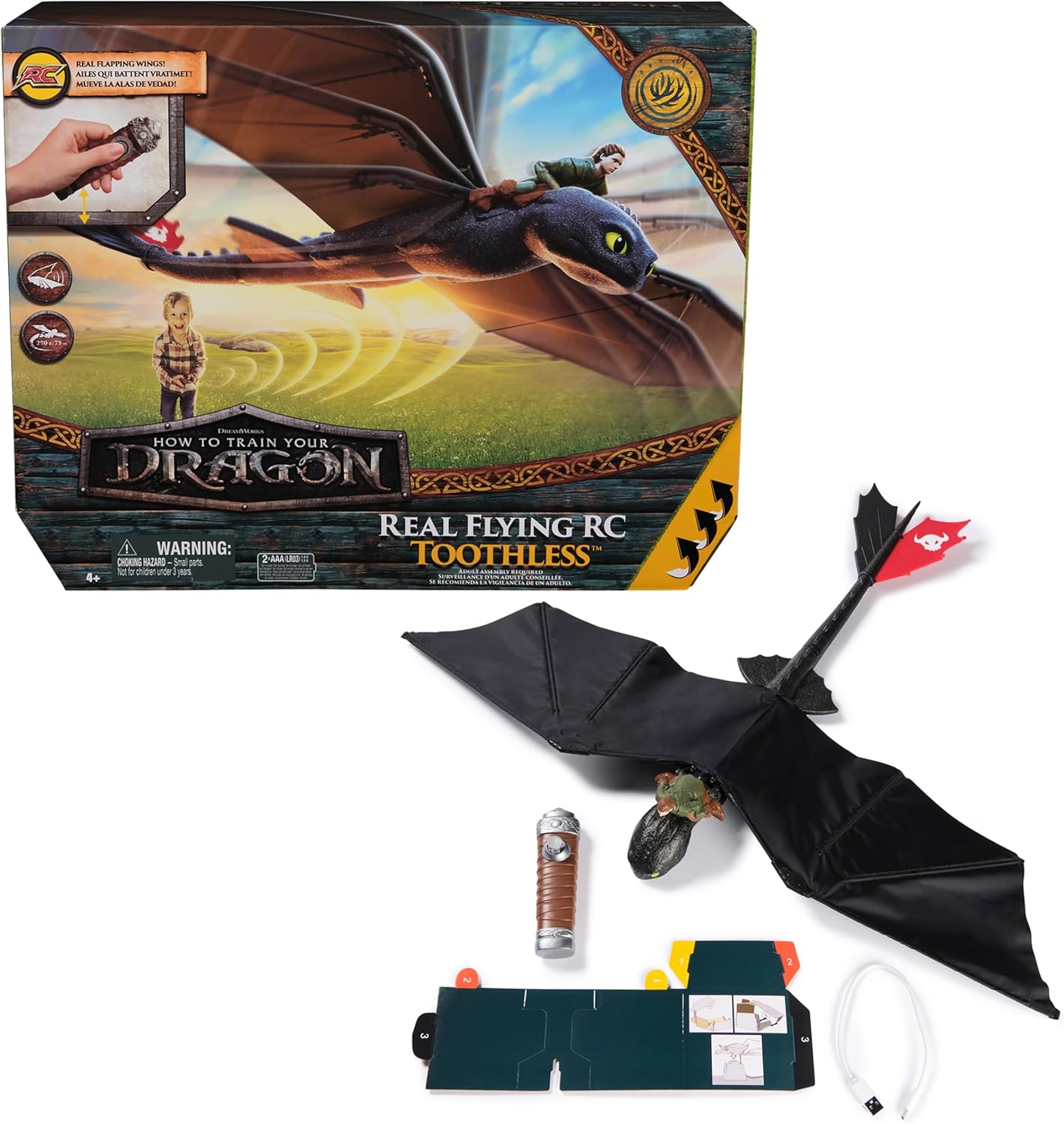 Dragons Movie Fliegender Ohnezahn Drache aus Drachenzähmen leicht gemacht Dragons Movie Fliegender Ohnezahn Spielzeugdrache mit beweglichen Flügeln und Details aus dem Film