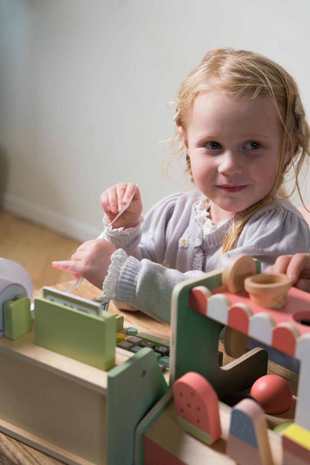 Dantoy 4774 Eiscreme-Shop - Holzspielset in Geschenkbox, 12-teilig