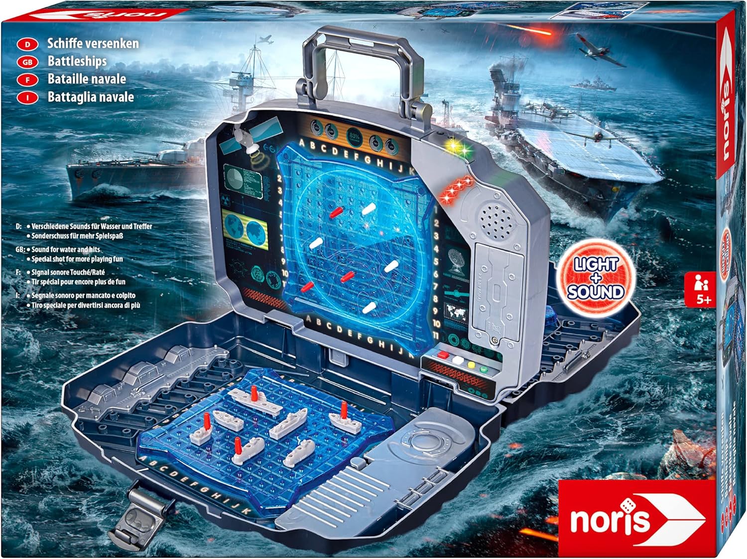 Noris, Schiffe, Versenken, Light, &, Sound-Aktionsspiel, für, Die, ganze, Familie-Spielzeug, ab, 5, Jahre, 606104435