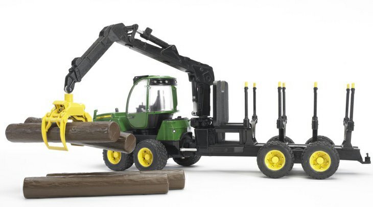 Bruder_02133_John_Deere_1210E_Rückezug_Mit_4_Baumstämmen_Und_Holzgreifer, Maschine, Bulldozer