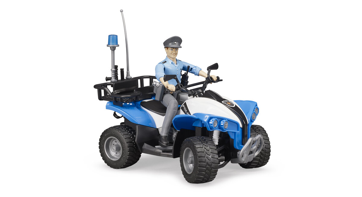 Bruder_63010_Polizei-Quad_Mit_Polizist_Und_Ausstattung, ATV, Fahrzeug, Person, Rad, Rasenmäher