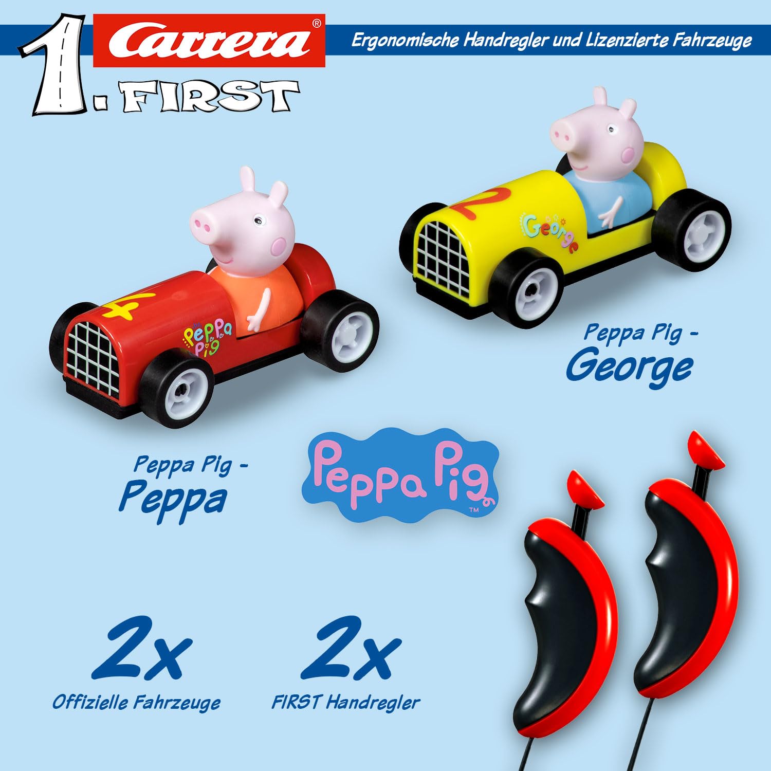 Carrera 20063043 – FIRST Peppa Pig Kids GranPrix Rennbahn ab 3 Jahren