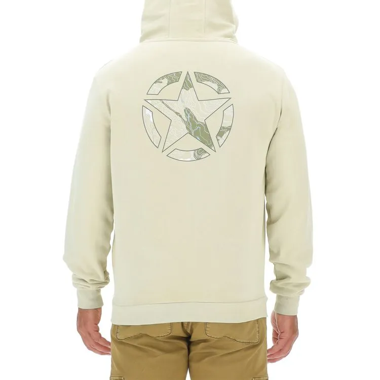JEEP Herren Kapuzenjacke O103180WH - Weiße Sweatjacke mit Jeep-Star-Print und Reißverschluss GR. XXL