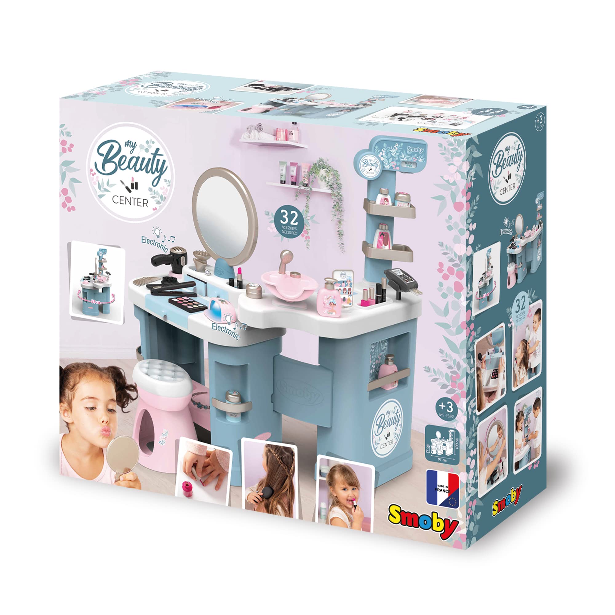 Smoby My Beauty Center - Elektronisches Kosmetikstudio für Kinder 7600320240 Person, Tabelle, Kind, Weiblich, Mädchen