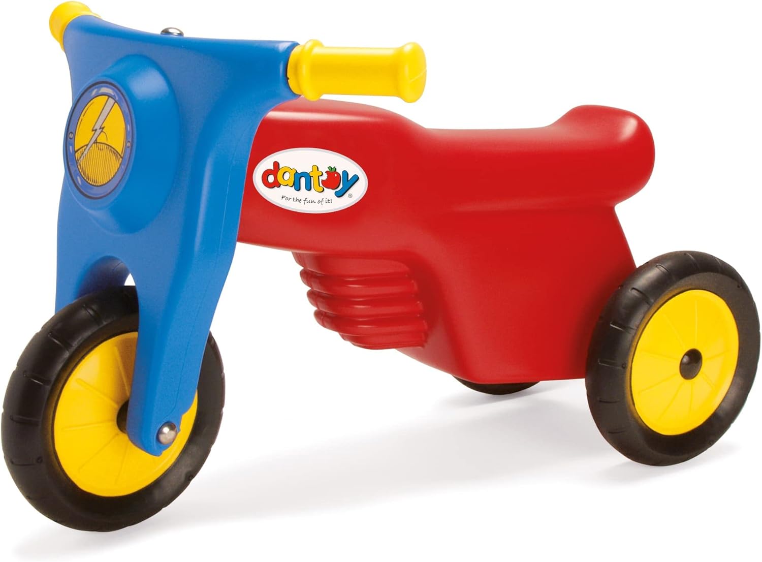 Dantoy 3321 Motorrad mit Gummirädern - Kinderfahrzeug mit 3 Rädern, L: 58,5 cm