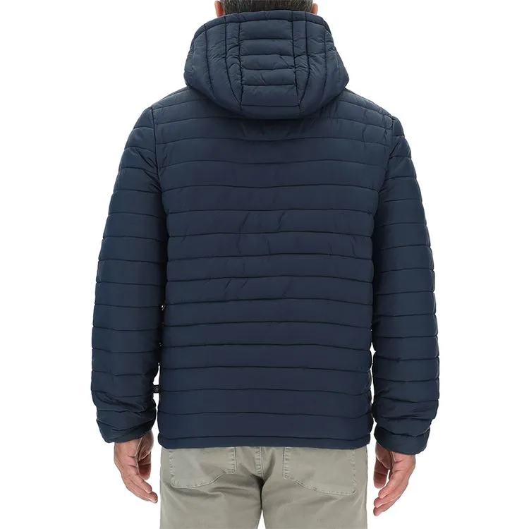 JEEP Herren Winterjacke O103344BL - Dunkelblaue Steppjacke mit abnehmbarer Kapuze GR. XXL