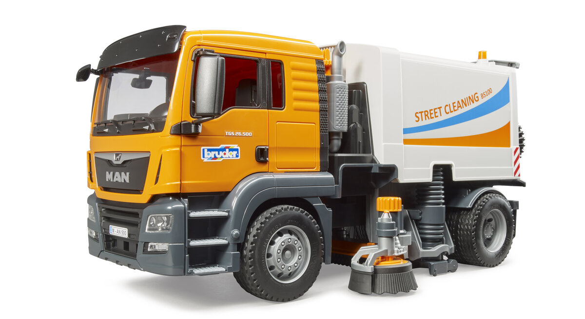 Bruder_03780_Man_Tgs_Lkw_Straßenreinigung, lkw, Fahrzeug, Anhänger-LKW, Maschine, Rad