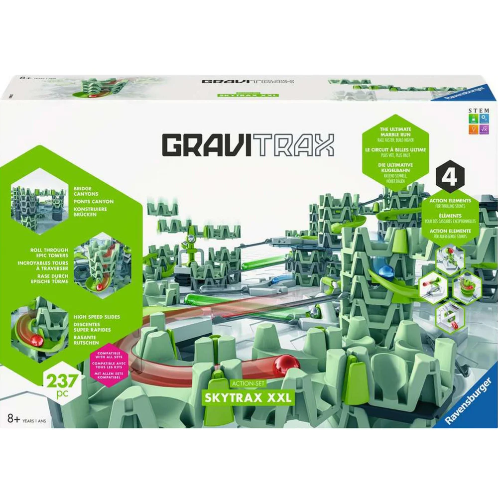 Ravensburger GraviTrax Action-Set XXL Skytrax | Innovatives Kugelbahnsystem mit neuem Design und Funktionen | Murmelba