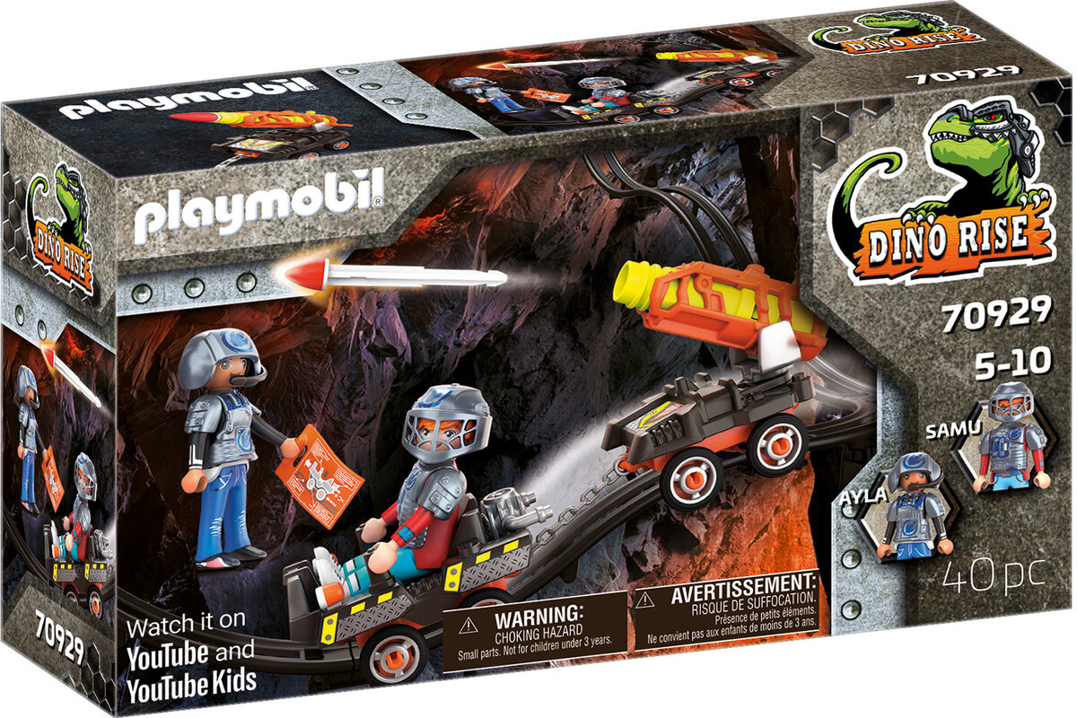 PLAYMOBIL, 70929, Dino, Mine, Raketenkart, Maschine, Rad, Person, Helm