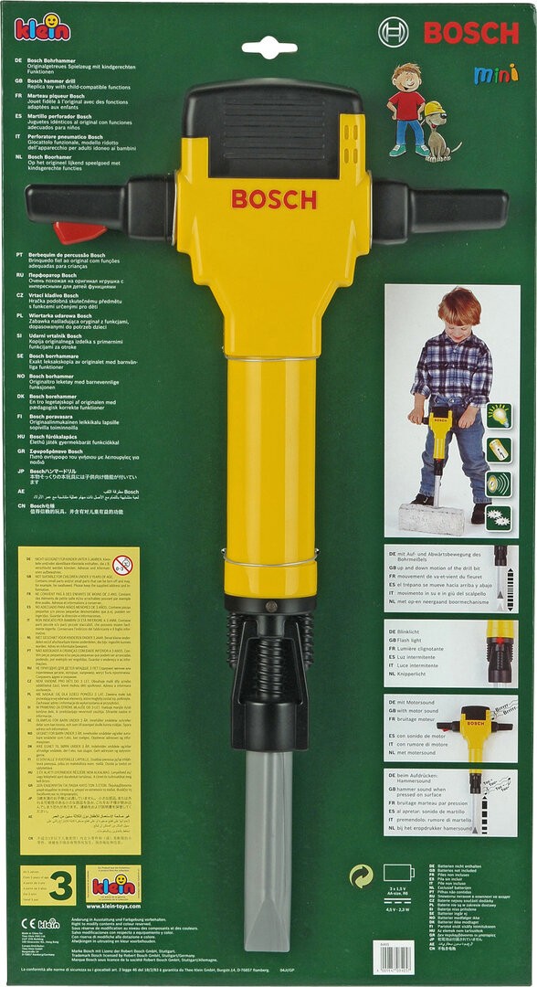 Theo Klein Bosch Kinder-Presslufthammer mit Sound 50 cm Junge, Kind, Männlich, Person