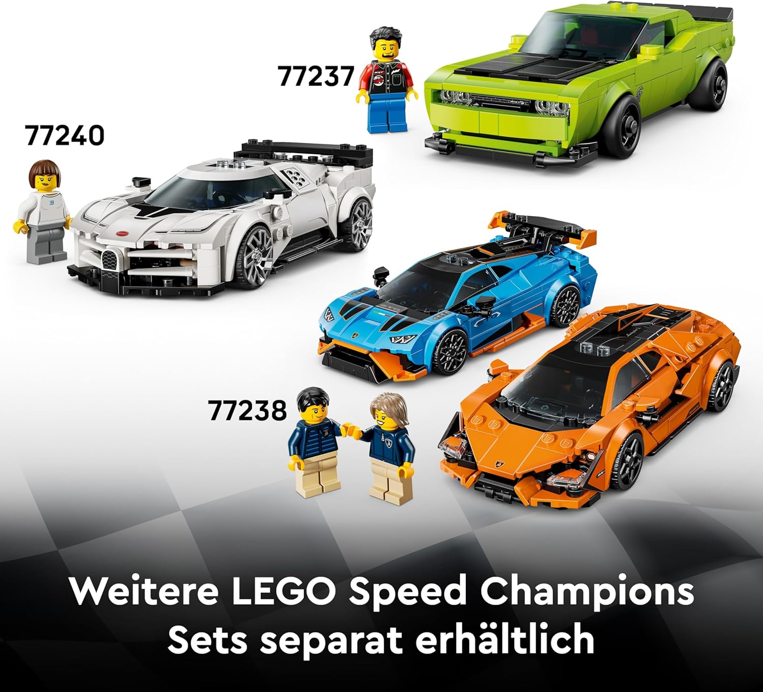 LEGO Speed Champions 76918 McLaren Solus GT in Weiß und McLaren F1 LM in Orange mit zwei Rennfahrer-Minifiguren