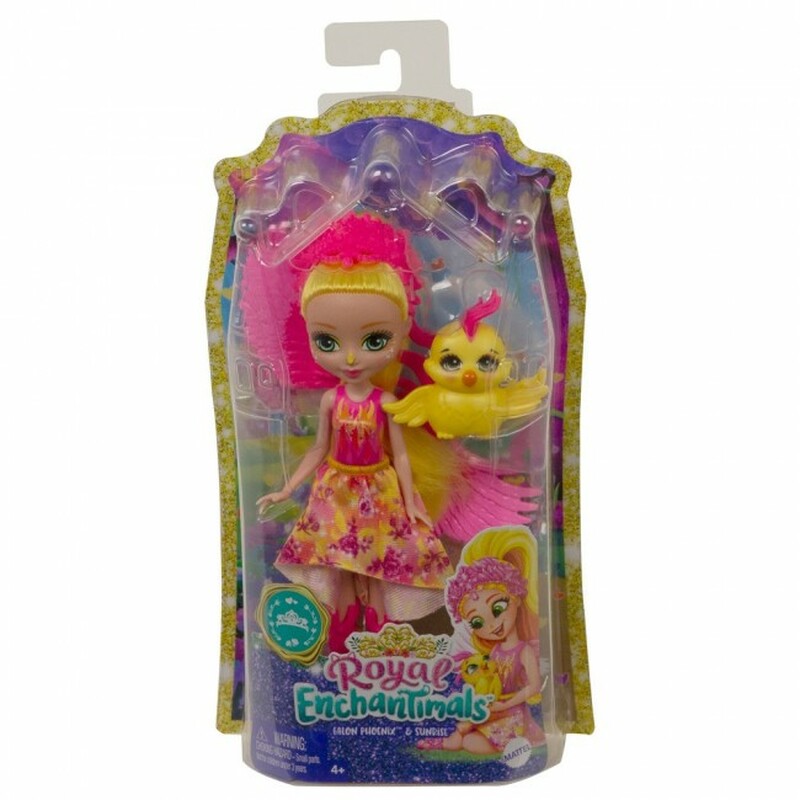 Enchantimals Royals Phoenix Puppe mit Phoenix-Vogelfreund und königlichem Outfit