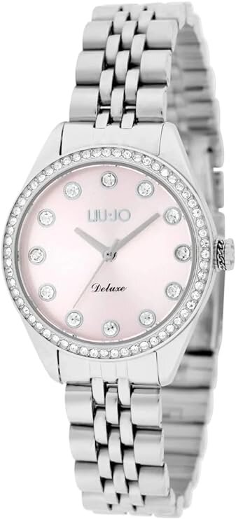 LIU, JO, Deluxe, Silber, Pink, TLJ2254, Armbanduhr, Arm, Körperteil, Person