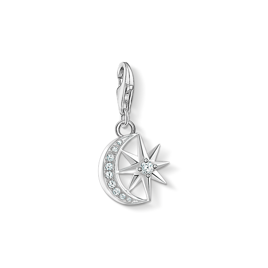 Thomas Sabo Anhänger Charm-Club Stern & Mond 925 Sterling Silber Zirkonia Weiß 1794-051-14 Thomas, Sabo, Anhänger, Charm-Club, Stern, &, Mond, 925, Sterling, Silber, Zirkonia, Weiß, 1794-051-14, Zubehor, Ohrring, Schmuck, Anhänger, Silber