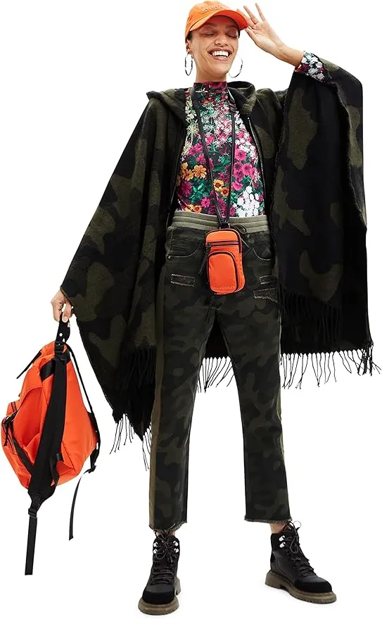 Desigual Damen Hose - Camouflage Chino Pants mit Kordelzug 22WWPN134086 GR. XS