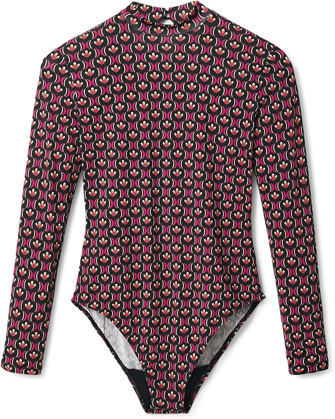 Desigual Damen Body - Mehrfarbiger Body mit Retro-Muster 22WWQK213028 GR. M