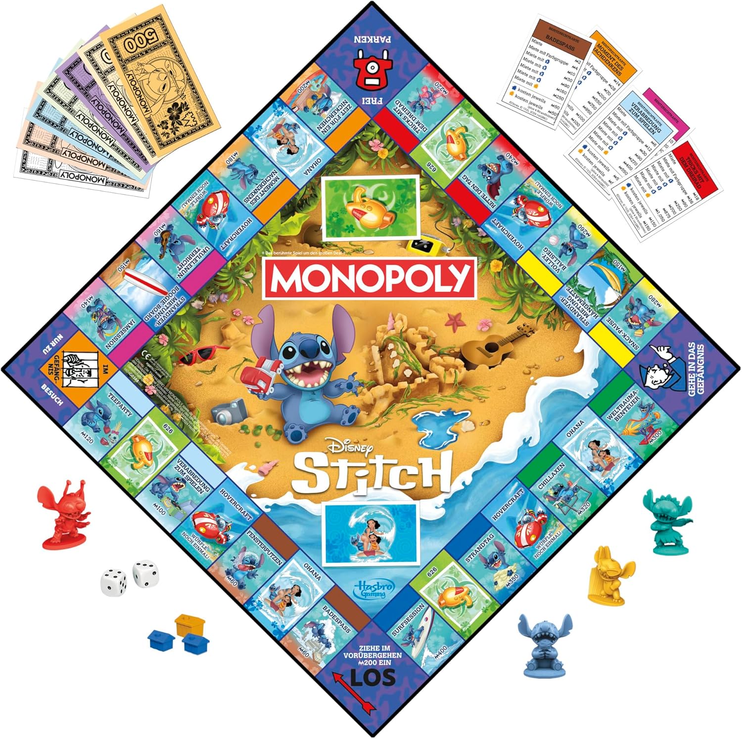 Monopoly Disney Stitch Edition Brettspiel in deutscher Sprache mit Spielfiguren und thematischem Spielplan
