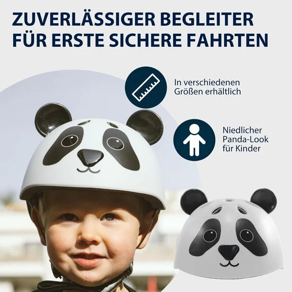 Kinderhelm Pandy, schwarz-weiß, Gr. 48-52