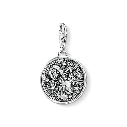 Thomas Sabo Anhänger Charm-Club Sternzeichen Steinbock 925 Sterling Silber Geschwärzt Zirkonia Silberfarben 1649-643-21 Thomas, Sabo, Anhänger, Charm-Club, Sternzeichen, Steinbock, 925, Sterling, Silber, Geschwärzt, Zirkonia, Silberfarben, 1649-643-21, Zubehor, Anhänger, Schmuck, Medaillon