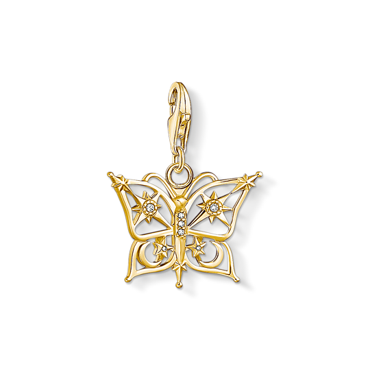 Thomas Sabo Anhänger Charm-Club Schmetterling Stern Und Mond Gold Thomas, Sabo, Anhänger, Charm-Club, Schmetterling, Stern, Und, Mond, Gold, Zubehor, Ohrring, Schmuck, Anhänger