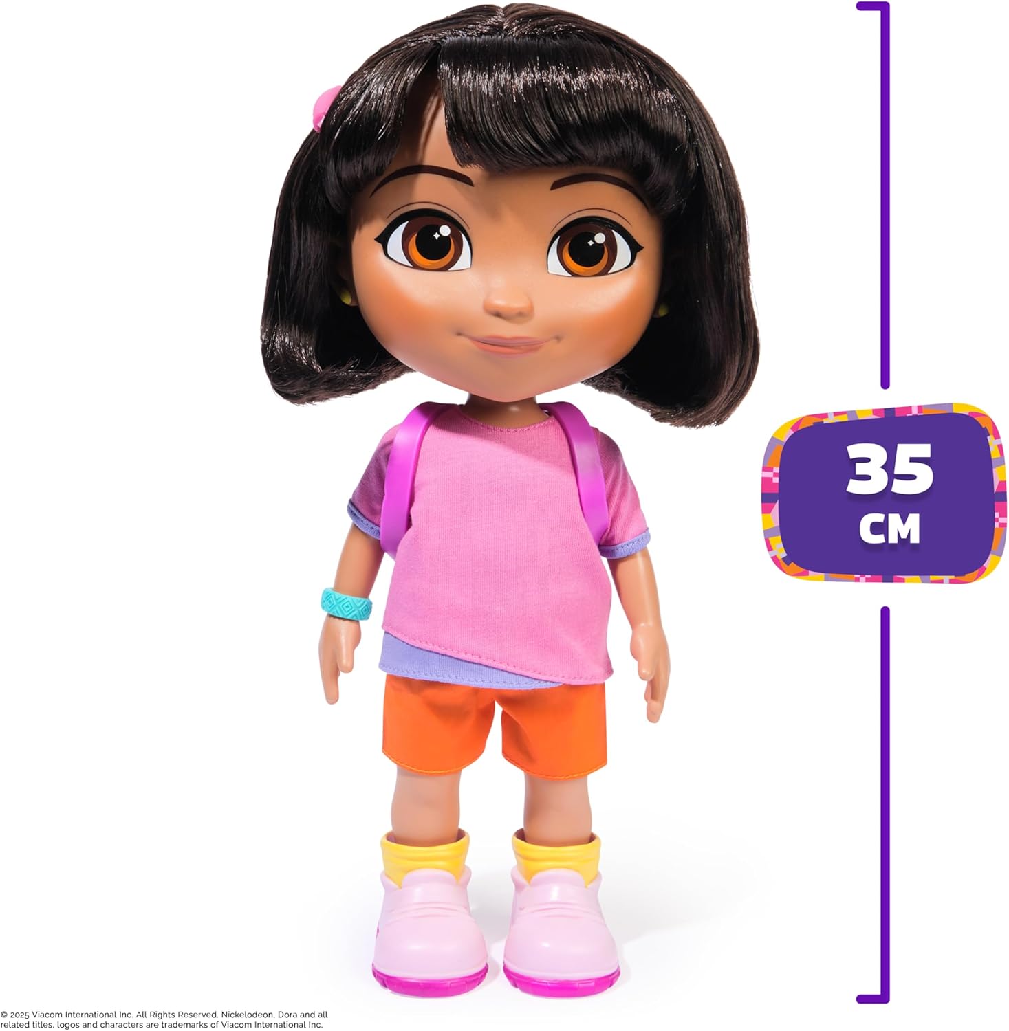 Dora the Explorer Best Friend Puppe Weiche Stoffpuppe mit braunen Haaren, rosa Oberteil und orangefarbener Hose