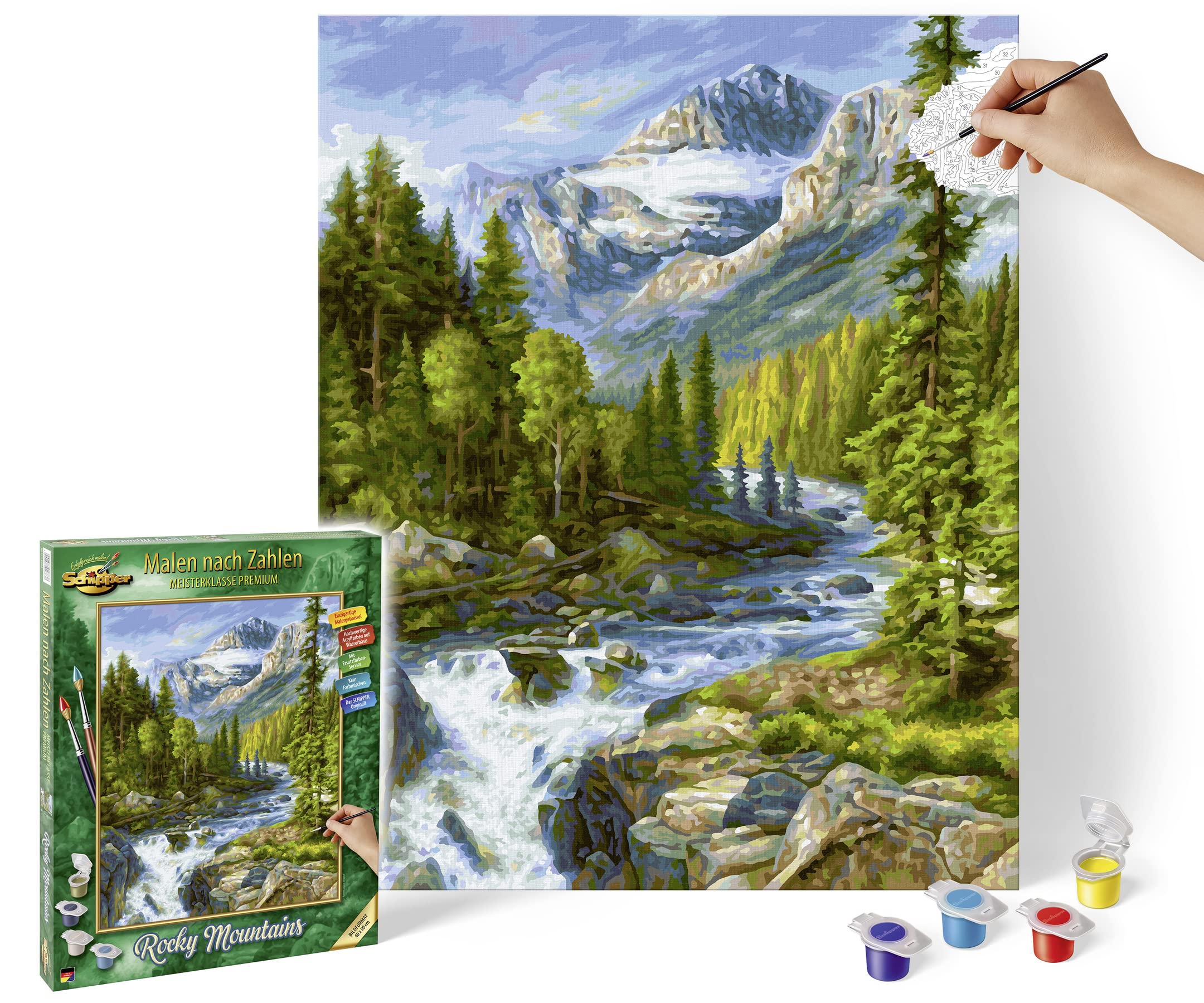 Schipper Mnz Rocky Mountains Malset Mit Majestätischem Bergpanorama 609130883 Baum, Bewuchs, Tanne, Wildnis, Waldland