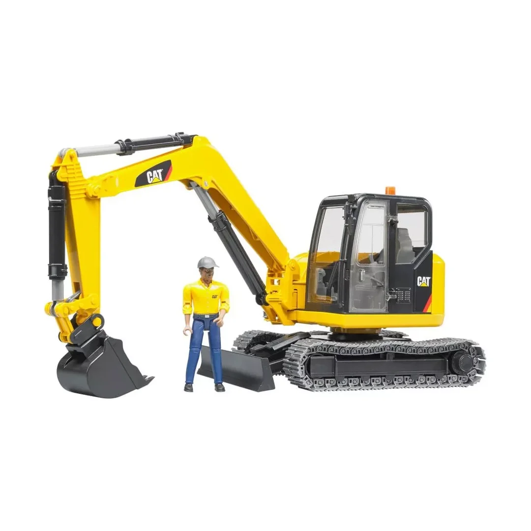 Bruder_02466_Cat_Minibagger_Mit_Bauarbeiter