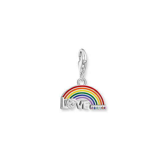 Thomas, Sabo, Armband, Charm-Club, Pendant, 925, Blackened, Glass-Ceramic, Stone, Cold, Enamel, Synthetic, Corundum, Synthetic, Spinel, Zirconia, Colourful, 1925-314-7, Zubehor