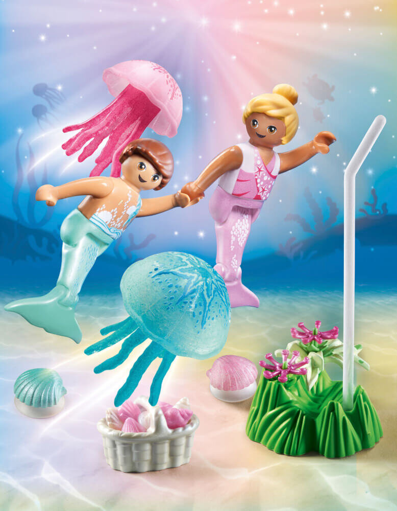 PLAYMOBIL 71504 Meerjungfrauenkinder Mit Quallen Figur, Person, Leute, Gesicht, Kopf