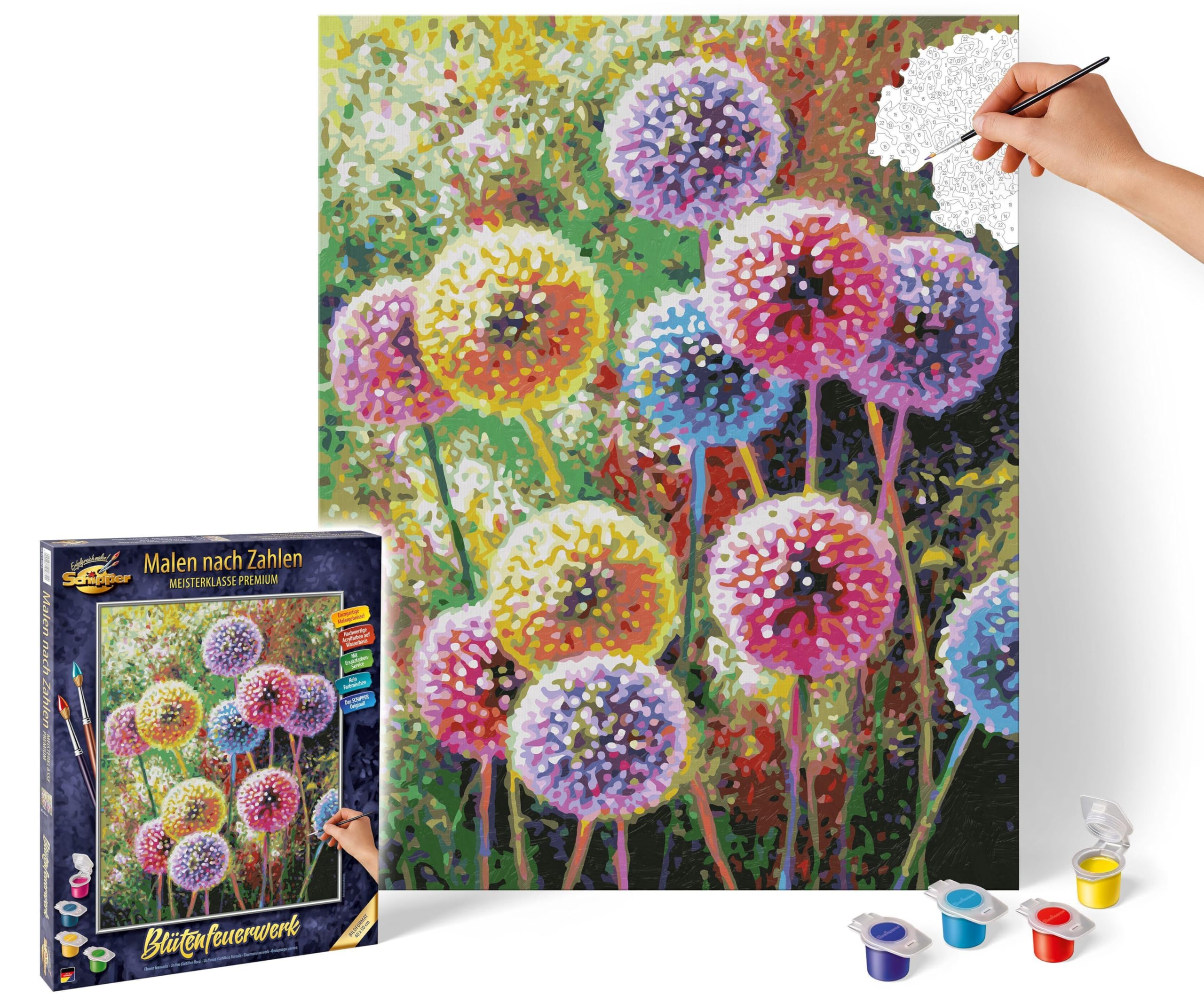 Schipper Mnz Blütenfeuerwerk Farbenfrohes Malset Für Kreative Momente 609130872 Dahlie, Blume, Pflanze, Pinsel, Werkzeug