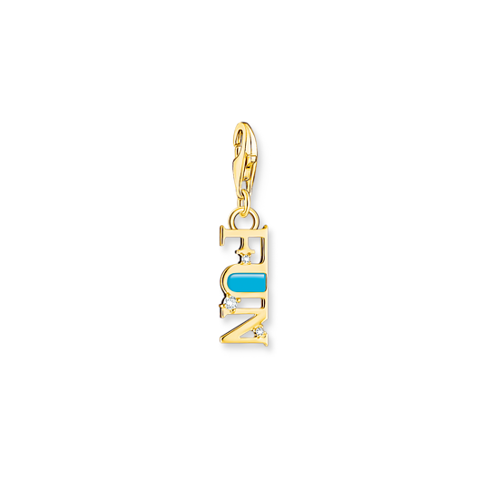 Thomas, Sabo, Anhänger, Charm-Club, 925, Sterling, Silber, Vergoldet, Gelbgold, Kaltemail, Zirkonia, Türkis, Charmista, Charms, 2010-565-17, Zubehor, Ohrring, Schmuck, Person