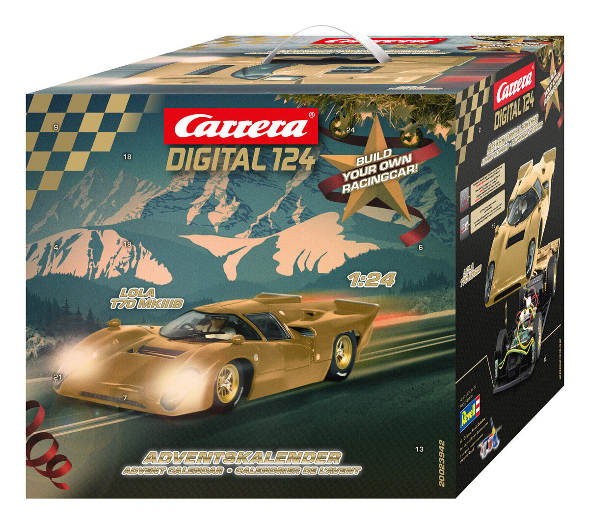 Carrera_Adventskalender_Lola_T70_MKIIIb_Bausatz_20023942, Leichtmetallfelge, Auto, Sprach, Rad, Coupé