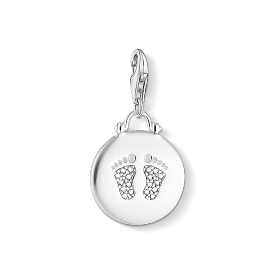 Thomas Sabo Anhänger Charm-Club Coin Baby Fußabdruck 925 Sterling Silber Zirkonia Weiß 1692-051-14 Thomas, Sabo, Anhänger, Charm-Club, Coin, Baby, Fußabdruck, 925, Sterling, Silber, Zirkonia, Weiß, 1692-051-14, Zubehor, Anhänger, Ohrring, Schmuck