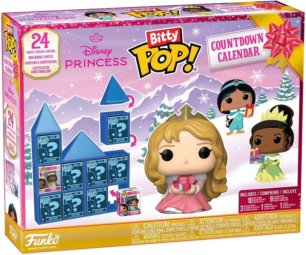 Funko Bitty Pop! CC Disney Princess | 10 Figuren & 3 Szenerieteile Adventskalender Baby, Person, Gesicht, Kopf