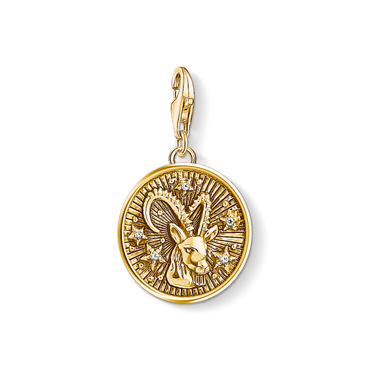 Thomas Sabo Anhänger Charm-Club Sternzeichen Steinbock 925 Sterling Silber Vergoldet Gelbgold Zirkonia 1661-414-39 Thomas, Sabo, Anhänger, Charm-Club, Sternzeichen, Steinbock, 925, Sterling, Silber, Vergoldet, Gelbgold, Zirkonia, 1661-414-39, Zubehor, Gold, Anhänger