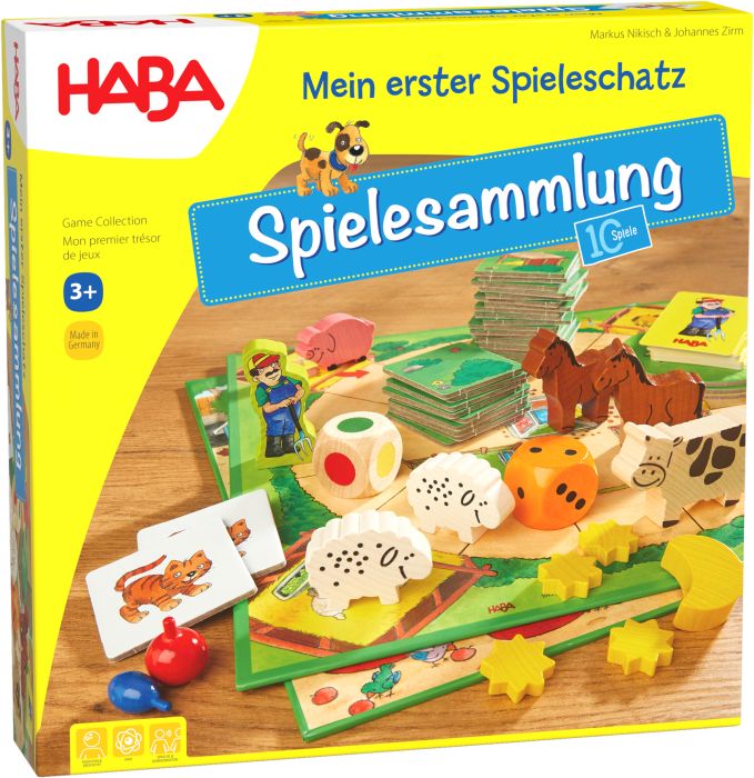 HABA Mein erster Spieleschatz – Große Spielesammlung mit 10 Spielen für Kinder ab 3 Jahren
