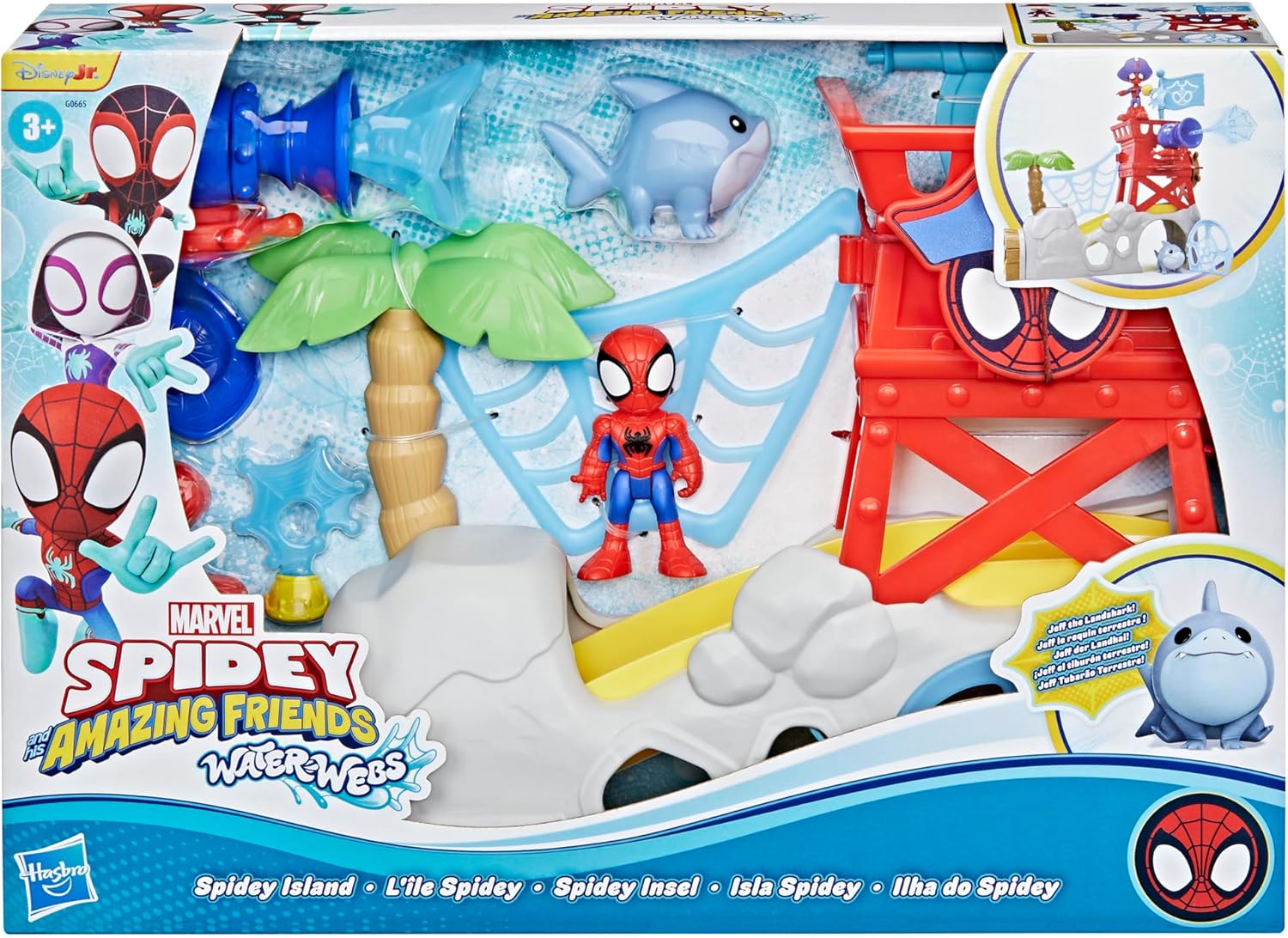 Marvel Spidey und Seine Super-Freunde Water-Webs Spidey Insel Spielset mit 2 Figuren